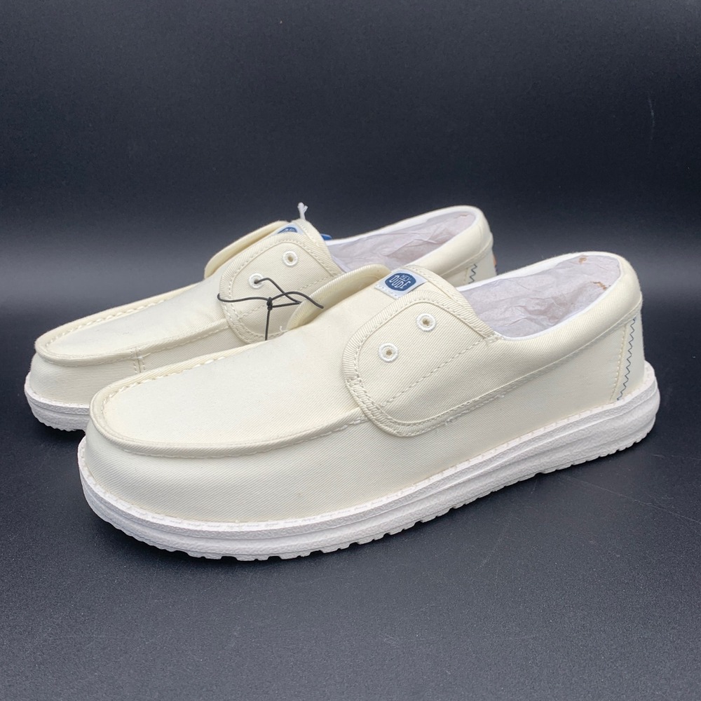 Hey Dude Wendy Cru Stretch Canvas Snow White Shoes 45154-1WQ Womens 10